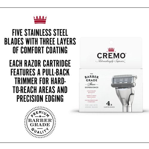 Cremo Razor Refills and Palo Santo Body Wash Bundle (4 Pack)