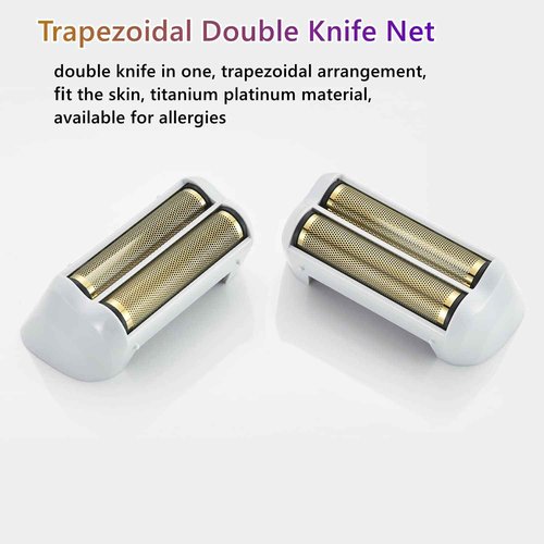 2 Pack Pro Shaver Replacement Foil and Cutters Compatible with andis 17150(TS-1)/17155/17200 Shaver ProFoil Lithium Replacement Golden