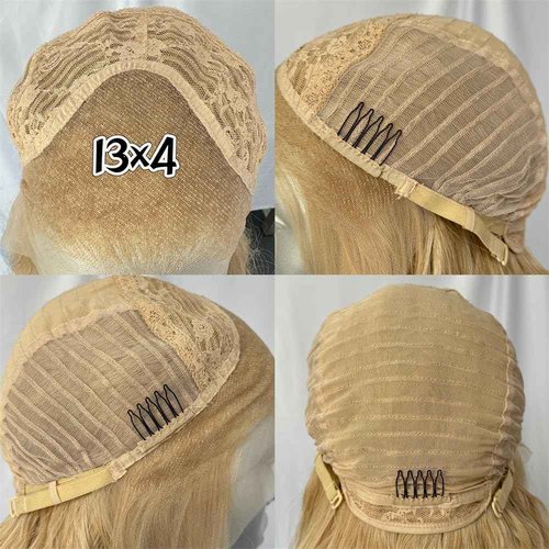RDY Ash Blonde Long Body Wave Lace Front Synthetic Wig 24inch Mix Blonde Loose Wavy Lace Front Wigs for Women Heat Fiber Hair Half Hand Tied Cosplay Daily Use Wig