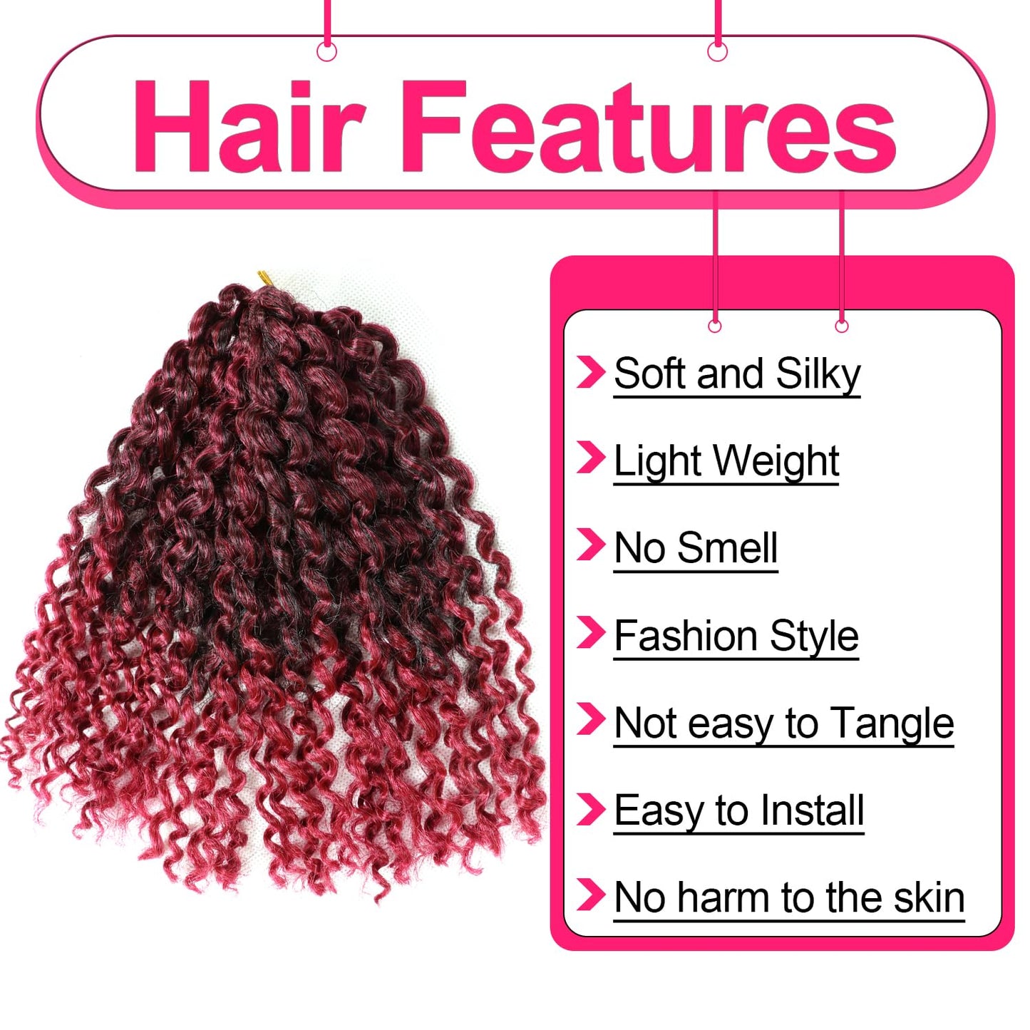 8 Inch Short Passion Twist Hair Marlybob Crochet Hair 9 Small Bundles Kinky Curly Crochet Hair Short Crochet Braids Jerry Curly Kinky Twist Crochet Braiding Hair (9Bundles8Inch, 1B/Burgundy)