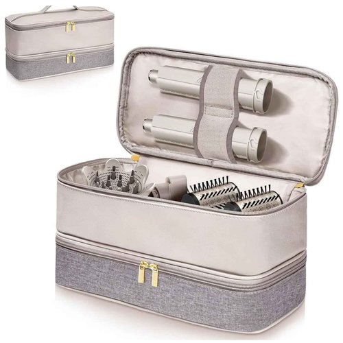 Lyoveu T-D1 Portable Double-Layer Travel Carrying Bag Compatible with Shark Flexstyle Hair Dryer Accessories Tools Storage Bag for Hair Tool Attachments Organizer