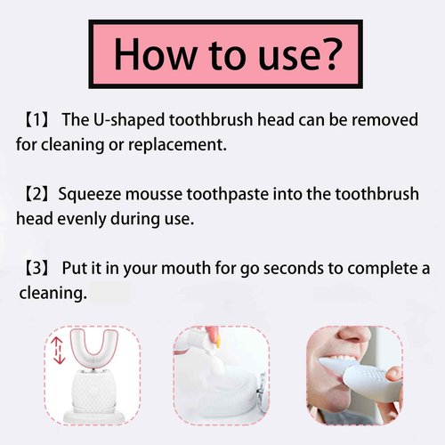 Ultrasonic Toothbrush for Adults - Automatic Electric Toothbrush with Soft Bristles & 30s Timer Rechargeable Portable Design with Wireless Charging Waterproof & Washable for Travel & Home Use (White)
