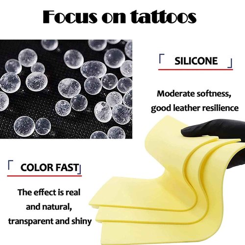 Dragonhawk Blank Tattoo Practice Skin 5Pcs 8x7.7in Practice Sheet 3mm Thick Tattoo Fake Skin Soft Silicone for Beginners and Experienced Artists