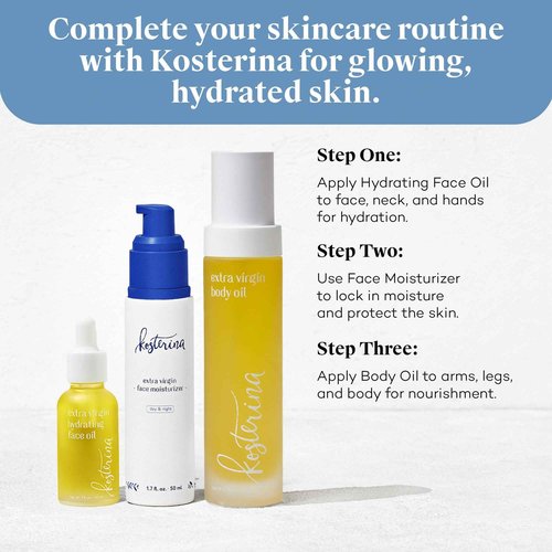 Kosterina - Extra Virgin Daily Face Moisturizer – Hydrating & Soothing Natural Face Cream with High Antioxidants, Olive Oil, Squalene | 1.7 oz (50ml)