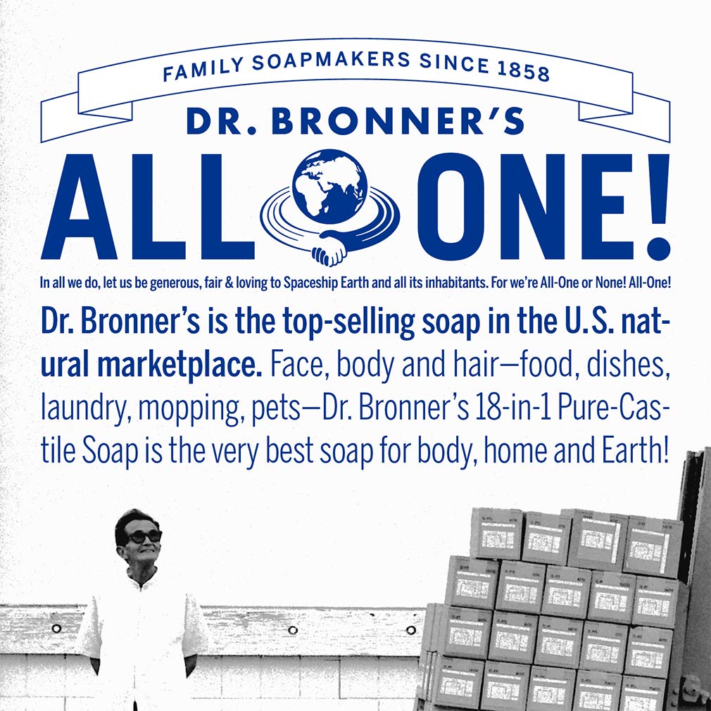 Dr. Bronner's - Pure-Castile Liquid Soap (Peppermint, Travel Size, 2 ounce) - Made with Organic Oils, 18-in-1 Uses: Face, Body, Hair, Laundry, Pets and Dishes, Concentrated, Vegan, Non-GMO