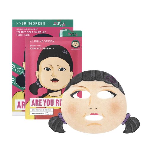 BRING GREEN X NETFLIX SQUID GAME Edition Fresh Facial Mask 10ea (TEA TREE CICA 5ea + YOUNGHEE 5ea)