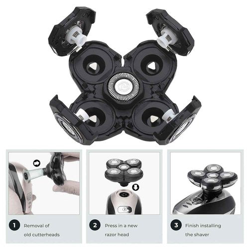 Fre*Bird 4PCS 5 Head Shaver Replacement Blades for Bald Men, Electric Head Hair Shaver (Black/4PCS)