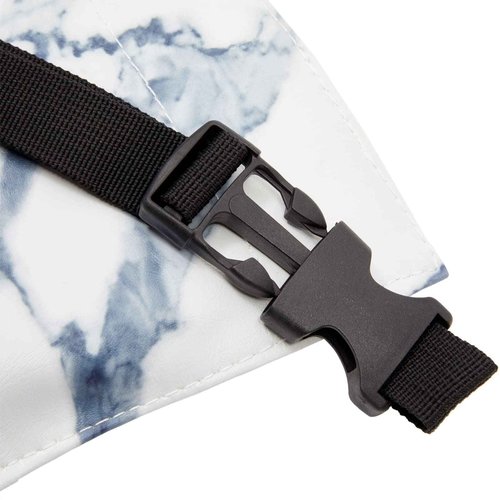 Glamlily Makeup Brush Belt with 22 Pockets Design for Tools & Accessories - PU Leather Cosmetic Apron - Portable Compact Brush Belt - 10.2 x 9.7 x 2 in, White, Faux Leather