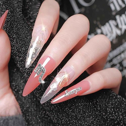 JERCLITY 20pcs Silver Alloy Scorpio Zodiac Nail Charms 10pcs Scorpio Sign Symbols Nail Charms 10pcs Scorpio Constellation Words Nail Charms for Nails（Scorpio Dates: October 24 to November 22）, JSP406