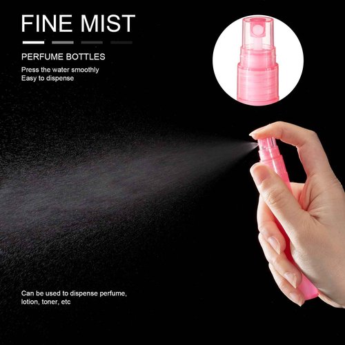 60 Pieces 10 ml Plastic Spray Bottles Empty Fine Mist Sprayer Bottles for Travel Essential Oils Perfume Supplies(Multicolored)