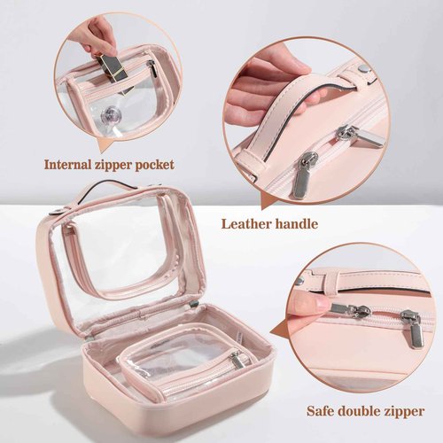 BS-MALL Travel Toiletry Bag - Premium Large Capacity, Multiple Compartments, and Durable Design for Your Daily and Travel Needs PINK