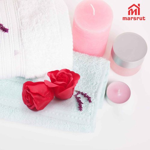 Marsrut 81Pcs Bath Soap Rose Flower, Scented Soap Rose Petals Body Soap for Valentine's Day, Wedding, Anniversary, Birthday, for Her Red