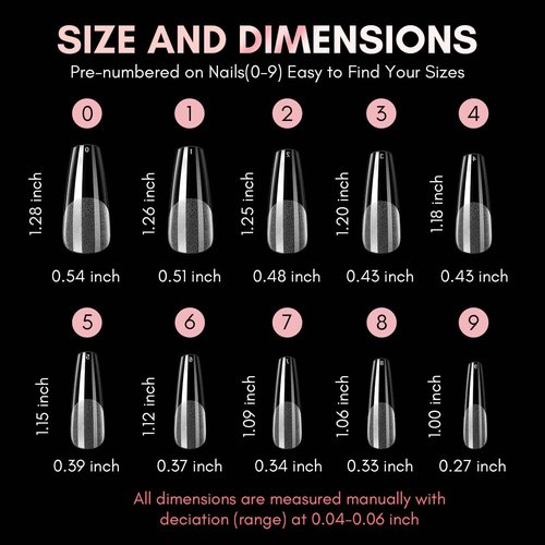 Makartt Acrylic Nail Stand Nail Practice Stand Magnetic Nail Tips Practice Bundle with Makartt 500Pcs Soft Gel Full Cover Nail Tips, Medium Coffin Clear Fake Nail Tips