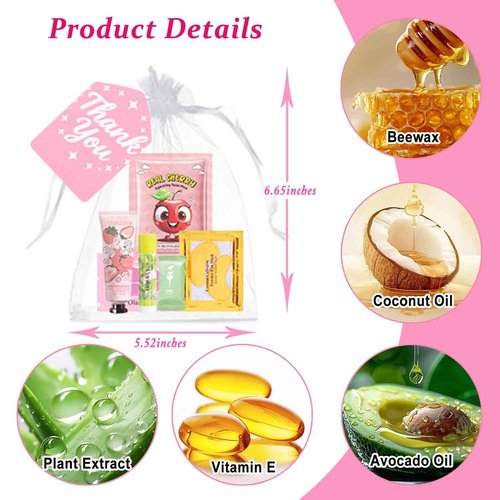 90 PCS Spa Party Supplies for Girls, Sleepover Spa Party Favors Gift Set Include Face Masks Skincare, Hand Cream, Lip Balm, Eye Mask, Lip Mask ,Organza Bags, Girls Slumber Birthday Spa Party Supplies