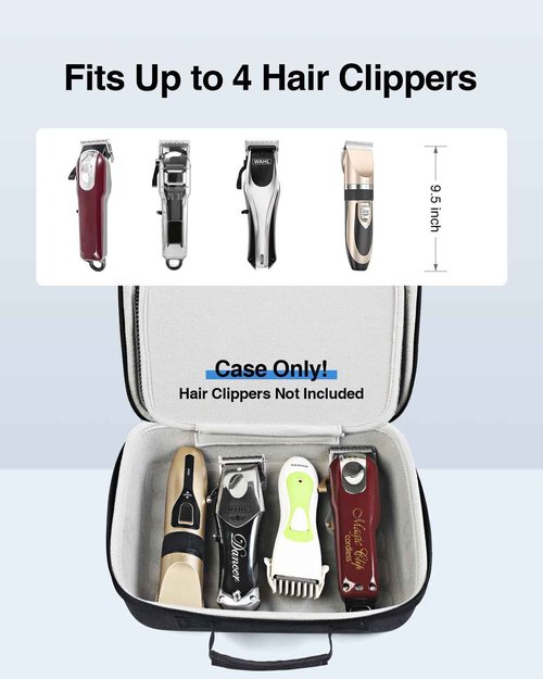 Luxtude Travel Barber Case, Hard Barber Bags for Clippers and Supplies, Travel Hair Clipper Case, Clipper and Trimmer Cases with Shoulder Strap, Easy Carrying