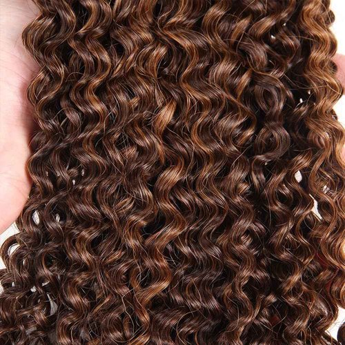 Light Brown Highlight Human Hair Ombre Brown Bundles T1BP4/30 Kinky Curly Human Hair Bundles 8 10 12 Inch Unprocessed Brazilian Virgin Remy P4/30 Hair Extension for Women