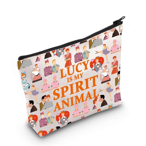 WZMPA Funny Lucy Fans Cosmetic Bag Lucy TV Show Fans Gift Lucy Is My Spirit Animal Zipper Pouch Makeup Bag For TV Series Fans (LUCY Spirit F)