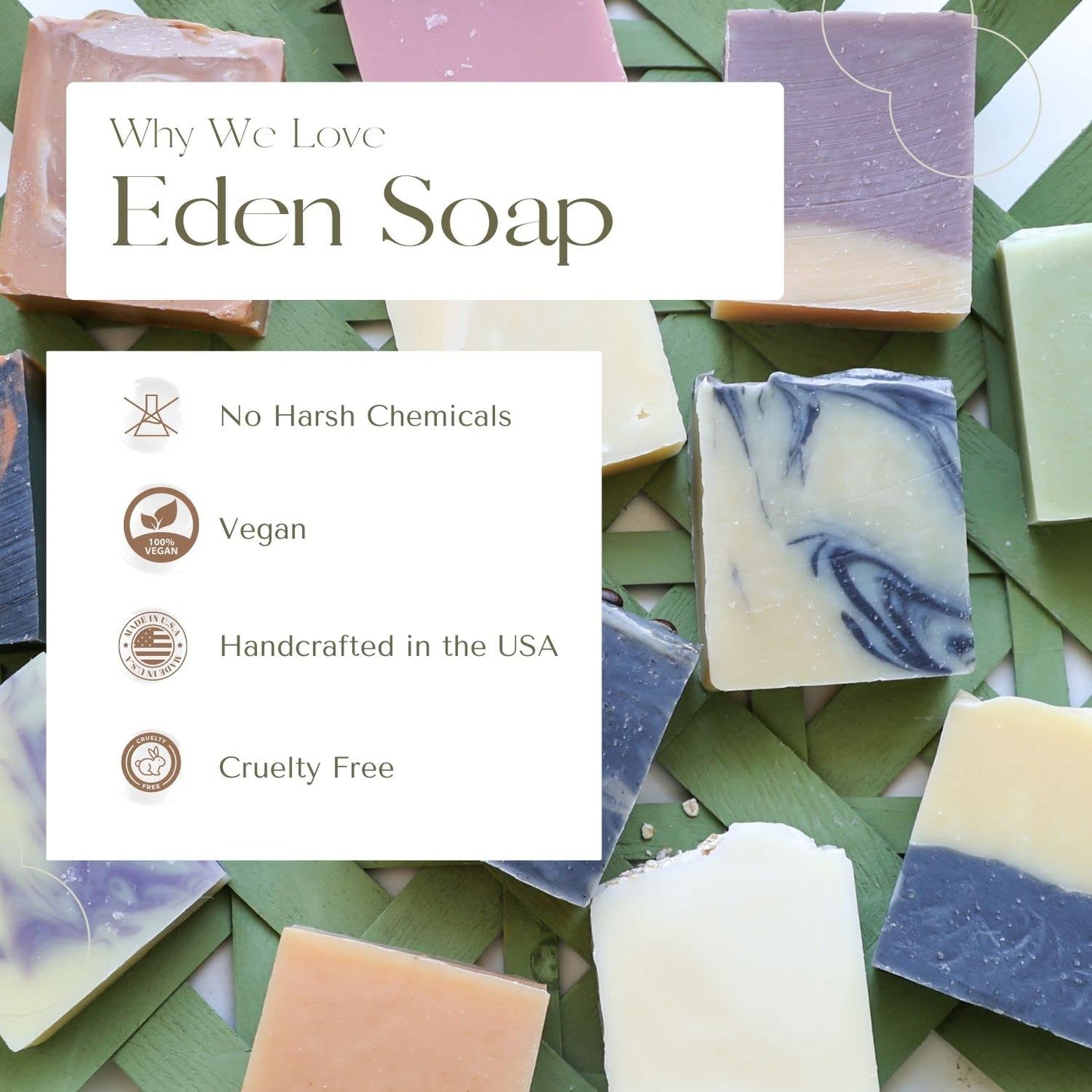 EDEN Daily Essentials - Natural Handmade Soap Bar - Olive Oil Soap Scented with Pure Essential Oils - 5oz