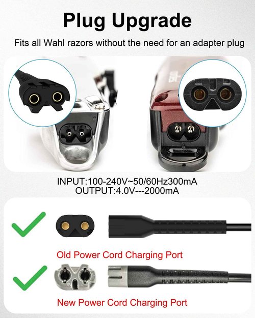 Replacement for Wahl Magic Clipper Cordless Charger, 4V Clipper Charger Compatible with Wahl 8164/8591/8148/8504, 5-Star Magic Clip Cordless Trimmer, 1919 100 Year Hair Clipper