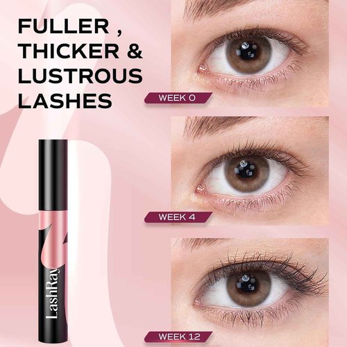 Advanced Lash Serum for Eyelash Growth: LashRay Eye Lash Enhancing Serum to Grow Longer Thicker Eyelashes for Women, 0.1 oz
