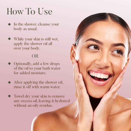 Ohria Ayurveda Rose & Pomegranate Shower Oil For Soft & Radiant Skin, 50ml