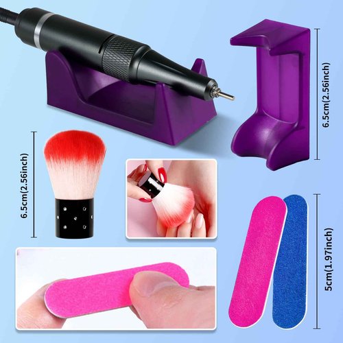 Moskany Professional Electric Nail Drill Kit 35000RPM with 14PCS Bits White Portable Rechargeable Cordless File Machine for Acrylic Gel Powder Nails and Manicure Pedicure Toenail Tool Salon Set