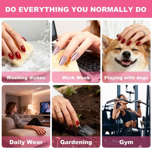 ELSAGIRL 5 Styles Red Cat Eye Press on Nails, 160PCS 16 Sizes Short Almond, Soft Gel Fake Nails for Women Girl Gift& Daily Wear,Christmas