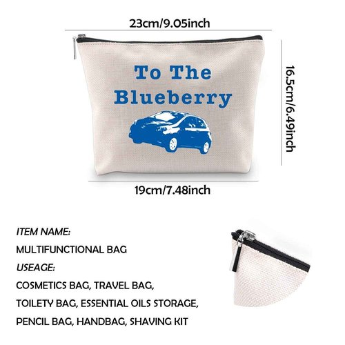 WCGXKO TV Show Inspired To The Blueberry Zipper Pouch Cosmetics Bag For Fans (To The Blueberry)