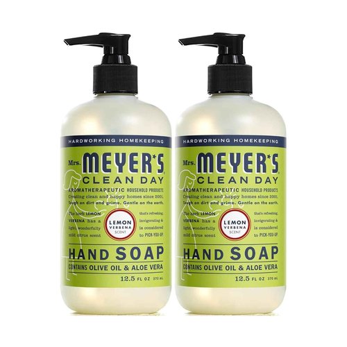 Mrs. Meyer's Lemon Verbena Liquid Hand Soap, Cruelty-Free and Hand Wash Formula Made with Essential Oils,16 oz. (Pack of 2)
