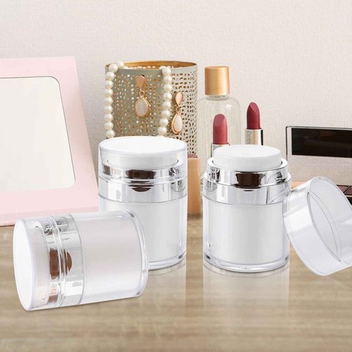 YOUNTHYE 10PCS 1 oz Airless Pump Jar Bulk 30ML Moisturizer Pump Dispenser Empty Pump Moisturizer Container Vacuum Cosmetic Travel Containers Refillable Moisturizer Container for Creams Gels Lotion