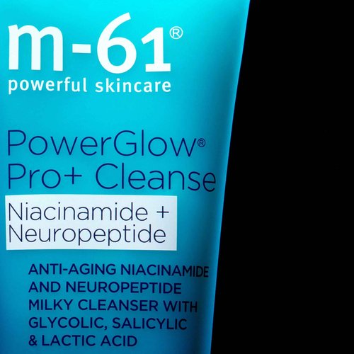 m-61 PowerGlow Pro+ Cleanse | Retexturizing, Brightening Milky Cleanser With Gentle Physical Exfoliators, Glycolic, Salicylic, Lactic Acid, 4 Fl Oz