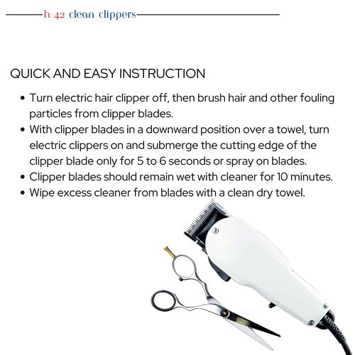 Skin Revolution H-42 Clipper Blade Cleaner – Waterless Clipper Cleaner for Barbers, Anti-Rust Formula for Clippers and Trimmers, Cleans and Cools Blades, 8oz Bottle (2 Pack)