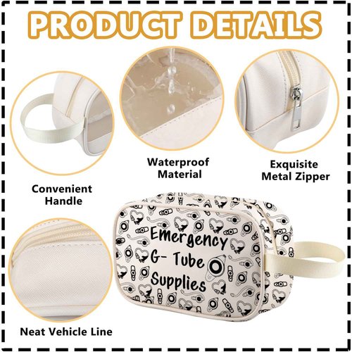 XYANFA Feeding Tube Bag Funny Dietician Gift Nurse Cosmetics Makeup Bag Critical Care Nursing Gift Emergency G Tube Supplies