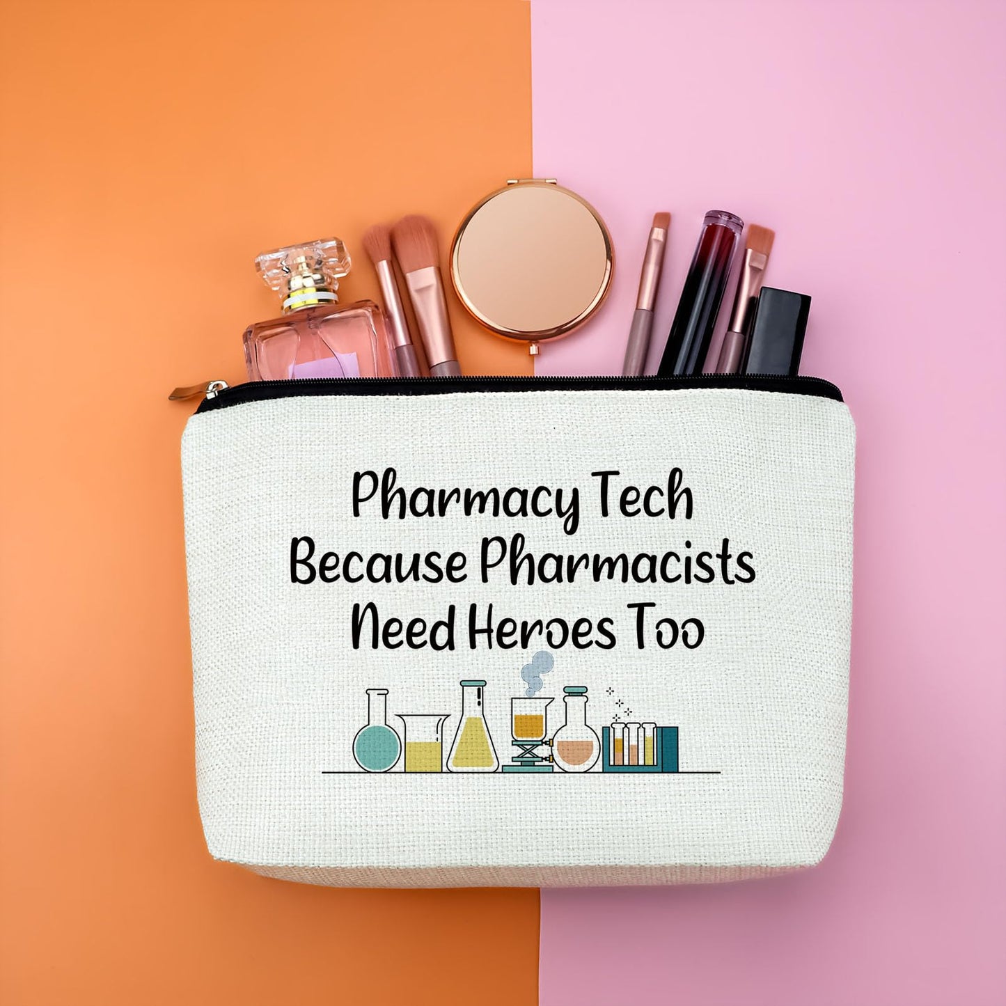 Pharmacy Technician Gifts Pharmacist Gifts for Women Makeup Bag Medical School Graduation Birthday Gift for Nurse Pharmacy Student Rx Cosmetic Bags Thank You Christmas Gift for Pharmacist Travel Pouch