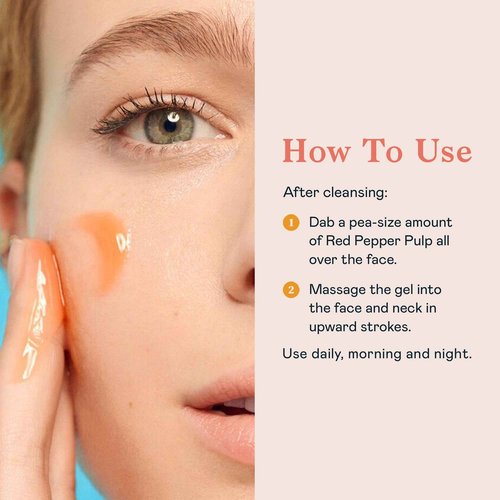 Erborian Red Pepper Pulp Hydrating & Energizing Gel Moisturizer - Facial Moisturizer for Brightened, Refreshed & Plumped Skin - Radiance Boosting Moisturizing Cream - Korean Skin Therapy – 0.6 oz