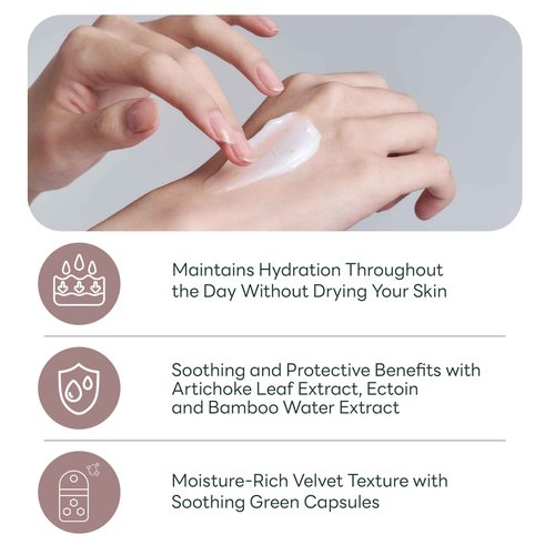 molvany Artichoke Calming Care Soothing Cream - Daily Facial Hydrating Moisturizer & Body Cream - Korean Skincare for Dehydrated & Sensitive Skin - 3.4 fl. oz