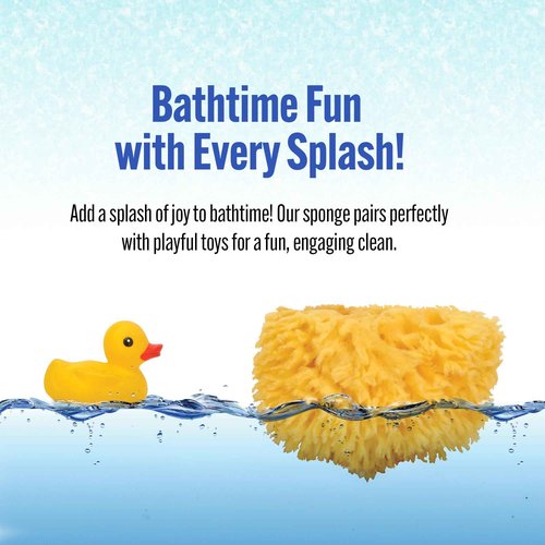 Baby Buddy Natural Yellow Sea Sponge, Newborn Bath Time Essential, Soft and Gentle for Tender Skin, Hypoallergenic and Biodegradable, 2 Pack