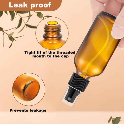 Yadream 4 Pack Glass Spray Bottles,2 oz small empty spray bottle with Spray nozzles and lids,Spray Refillable Containers or Hair, Travel, Plants, Travel, Cleaning Solutions and Skin Care