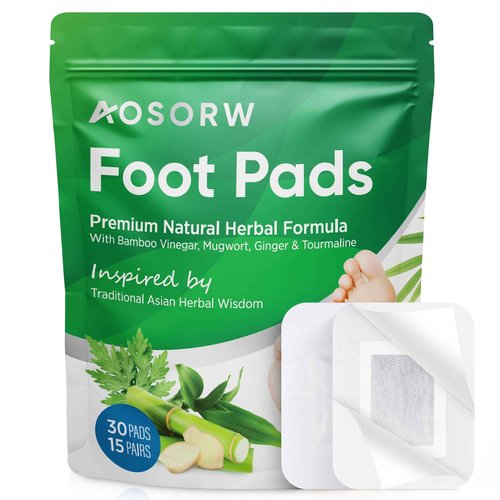 AOSORW Natural Cleansing Foot Pads - Premium Foot Care - Relieves Stress and Fatigue - Improves Sleep and Supports Body Cleansing - 30 Pads