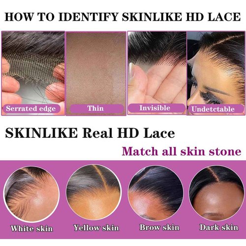 Mnador 2x6 SKINLIKE Real HD Lace Closure Deep Parting Straight Human Hair 0.095mm Ultra-thin hd lace Closure Tiny knots Brazilian Virgin Human Hair Closure pre plucked with Natural Hairline, 14inch