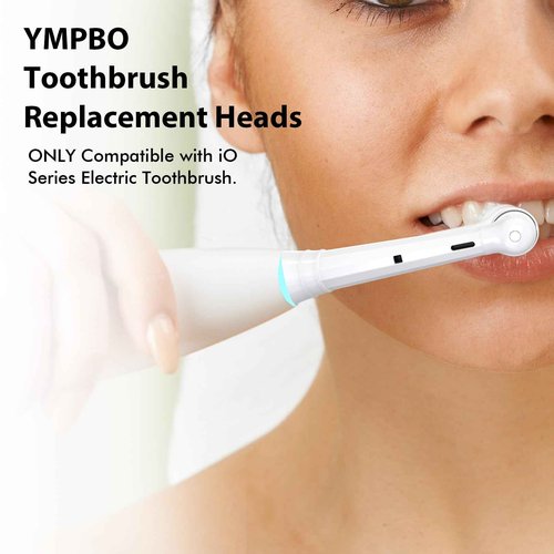 Pack of 10 Replacement Heads Compatible with Oral B iO 10 9 8 7 6 5 4 3 Series Electric Toothbrush, Medium Brush Heads, Black/White