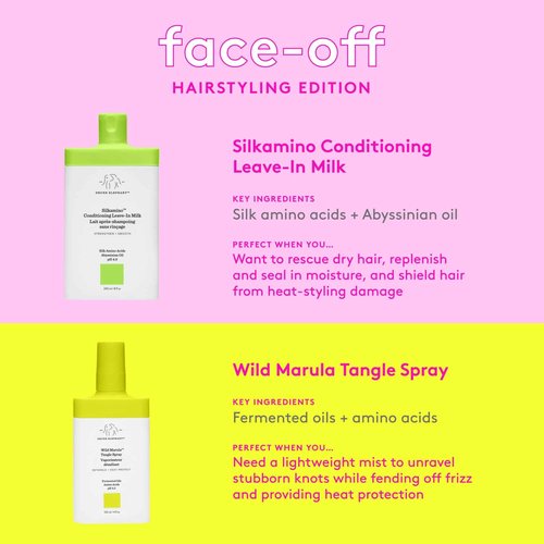 Drunk Elephant Silkamino Conditioning Leave-In Milk - 240 ml/8 fl oz - Silk Amino Acids - Clean Clinical - Cruelty-Free - Dermatologist-Tested - Free of Essential Oils, Silicones, and SLS