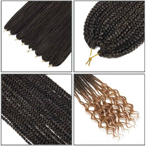 144 Strands Goddess Crochet Box Braids with Curly Ends 30 Inch Pre Looped Box Braids Crochet Hair 8 Packs Curly Crochet Braids for Black Women