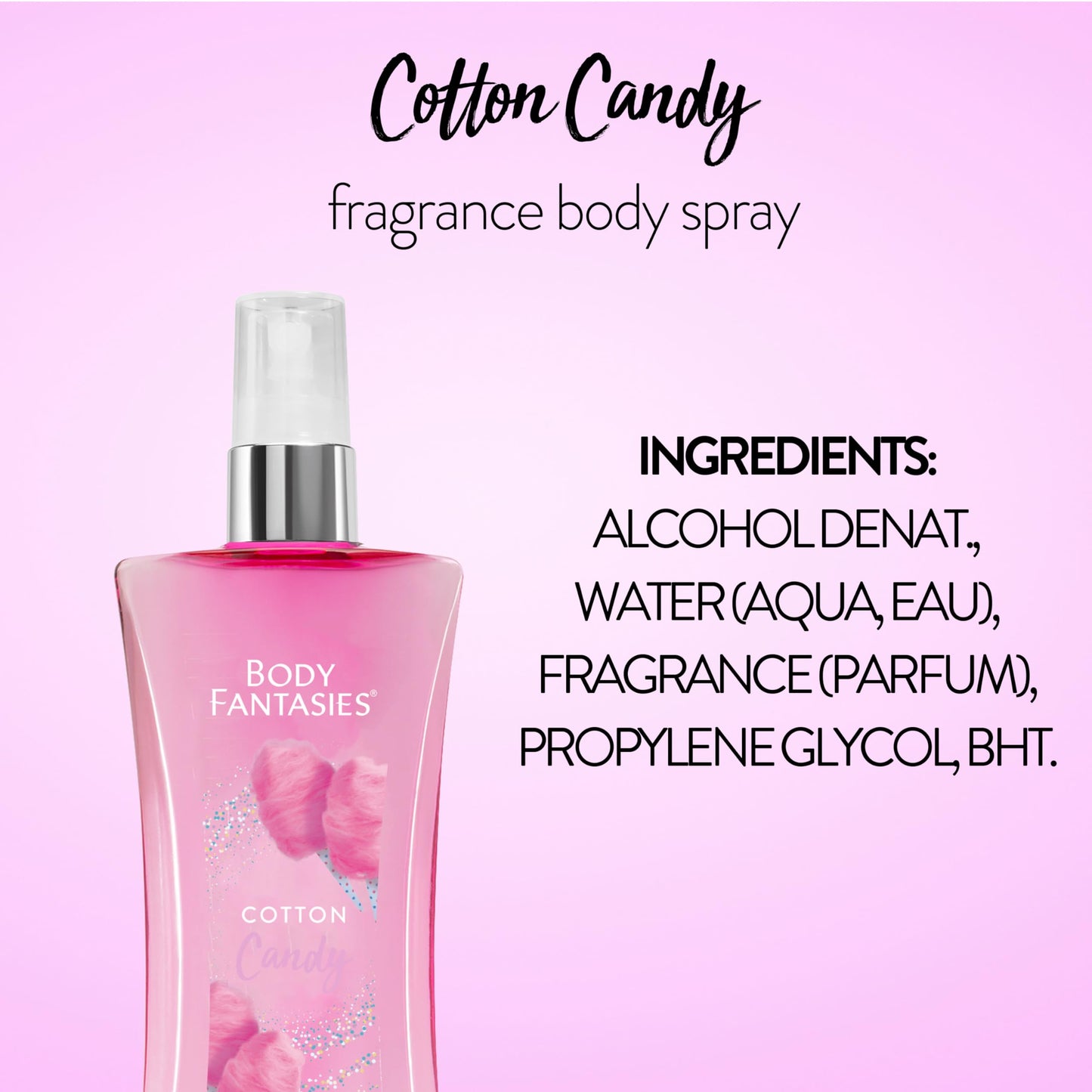 Body Fantasies Signature Fragrance Body Spray, Cotton Candy, 8 Fluid Ounce