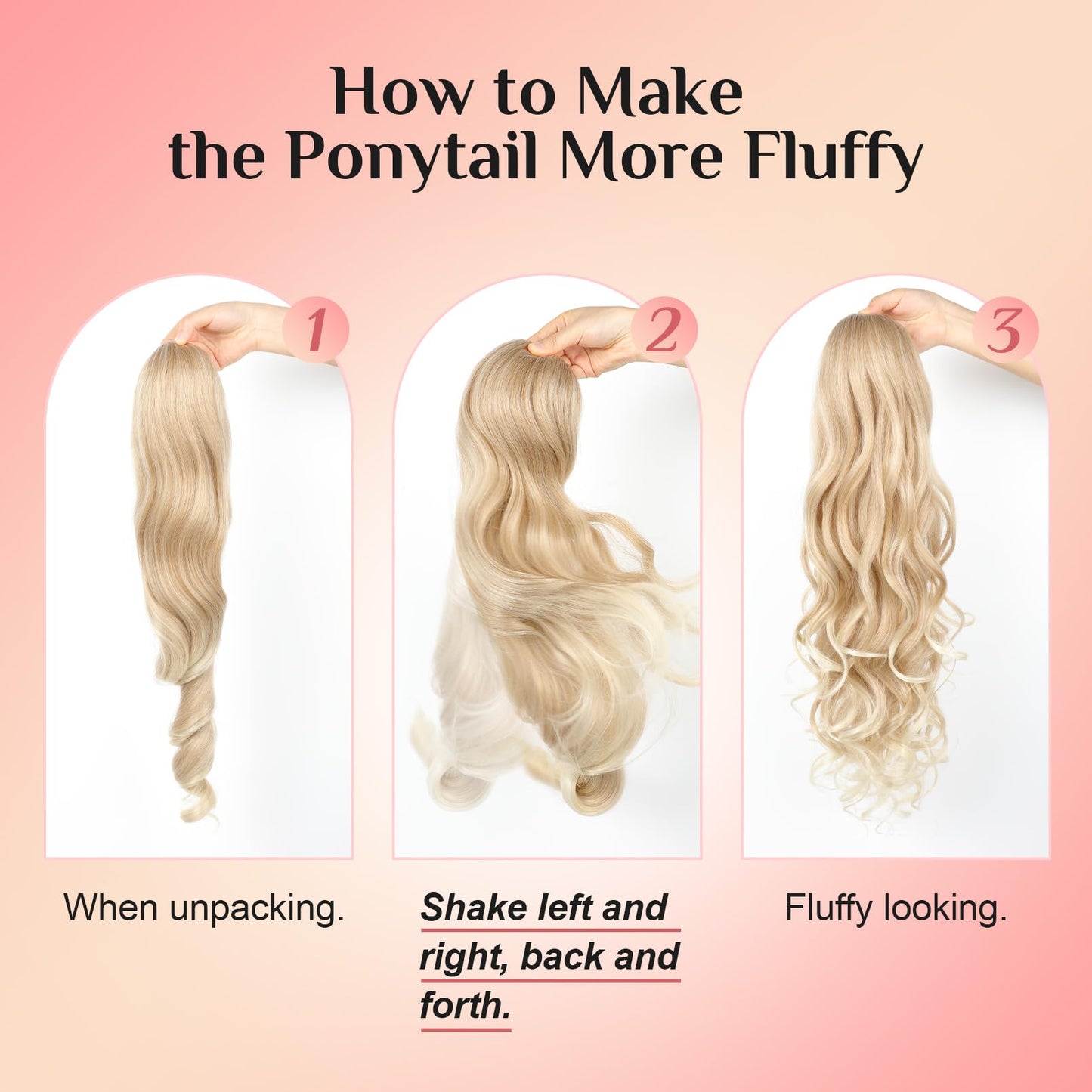 Ponytail Extension, Behufun Long Wavy Drawstring Ponytail 26" Clip in Hair Extensions Ponytail Fake Pony Tails Hair Extensions Natural Soft Heat Resistant Synthetic Brown with Caramel Highlights