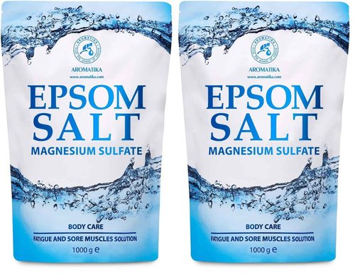 Epsom Salt Bath 1kg (35 oz) – 100% Pure Magnesium Sulphate – Relaxing & Detoxifying – Body Care & Better Sleep (Pack of 2)