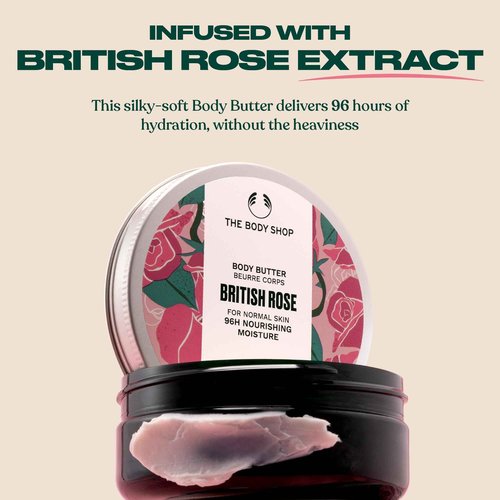 The Body Shop Body Butter Trio - 3 Piece Set, Shea, Almond Milk, British Rose Body Butter, Travel Sizes, Vegan