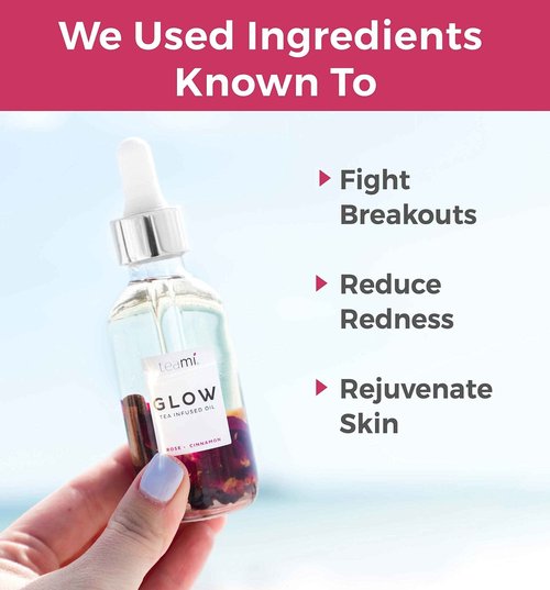 Teami Glow Jojoba Face Oil for Women with Coconut Oil, Camellia Seed & Vitamin E Oil for Skin - Facial Oil Cleanser for Sensitive, Normal, Oily & Dry Skin (2oz)