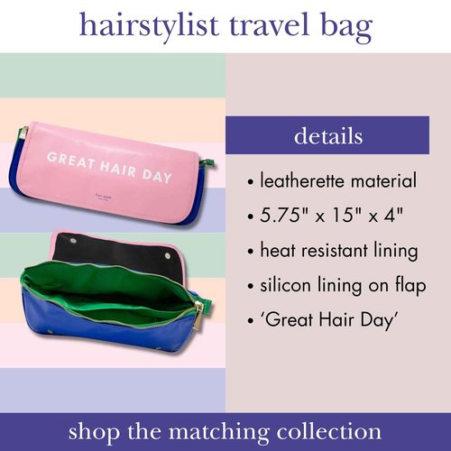kate spade new york Hair Styling Tools Organizer, Compact Hairstylist Travel Bag, Great Hair Day