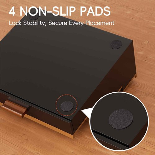 4 Tier Cologne Organizer for Men, Wooden Cologne Stand, Perfume Display Stand with Felt Lining Drawer & 2 Hidden Compartments, Gift for Men, Walnut